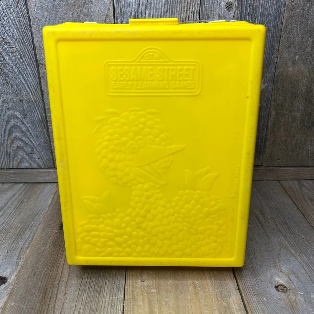 Vintage 1989 Sesame Street Early Learning Games Card Set Muppets Yellow Case CTW